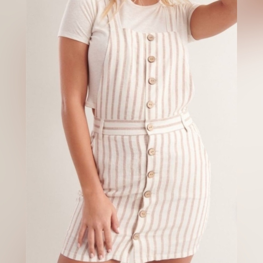 Garage Striped Jumper Bib Overalls Skirt SZ. XS